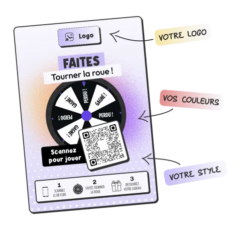Carte présentoir avec QR code à scanner