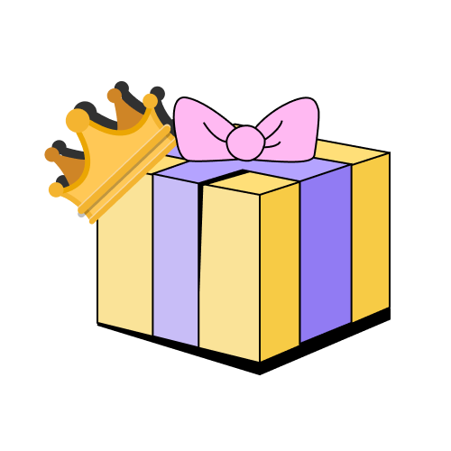 Cadeau enrubanné avec couronne